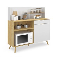 Buffet bas de cuisine 120 CM OLAF plan de travail H.83 cm 1 porte + 1 tiroir faç