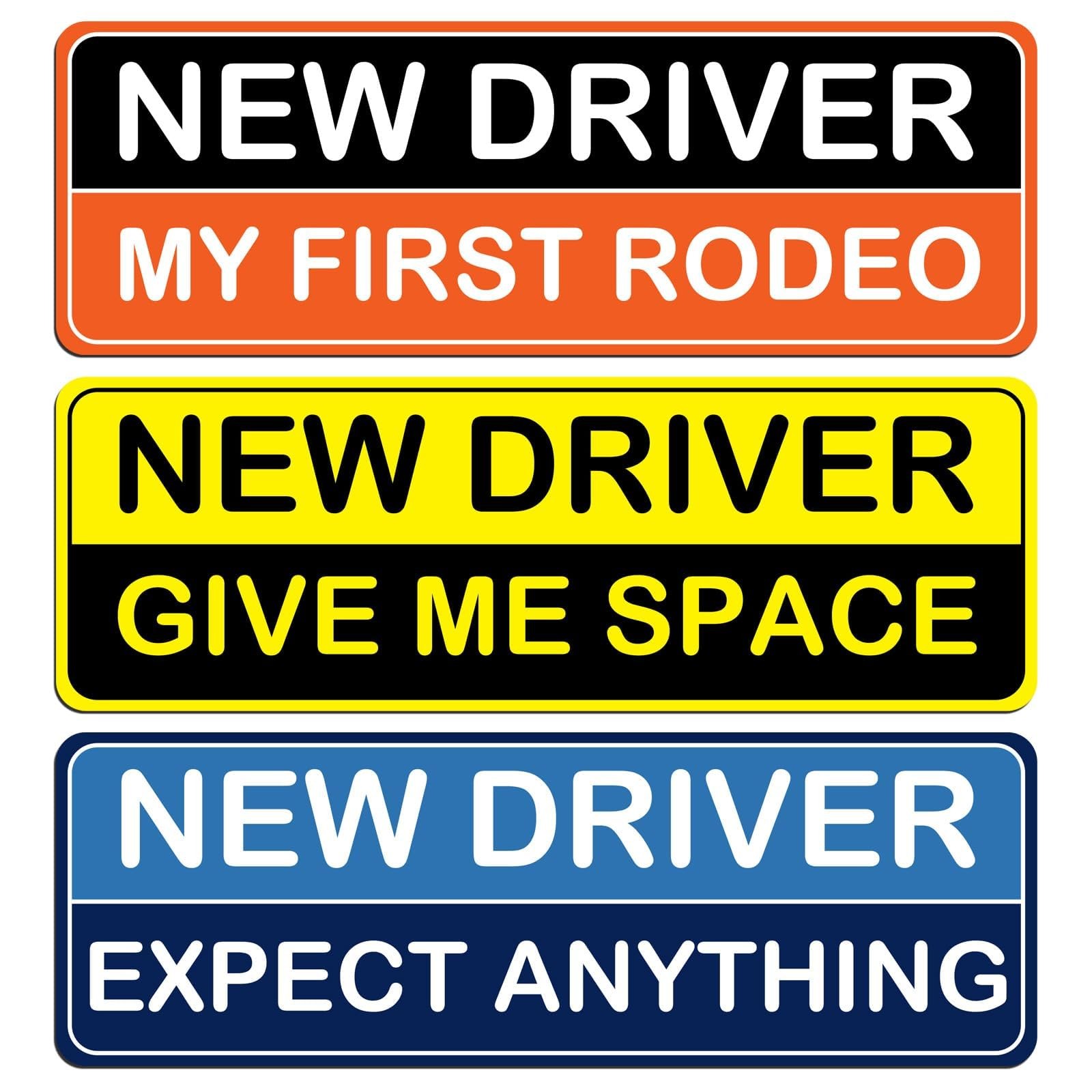 HINGTAI 3Pcs Magnetic Student Driver Stickers, Custom Theme, Plastic Material...