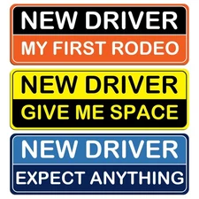 HINGTAI 3Pcs Magnetic Student Driver Stickers, Custom Theme, Plastic Material...