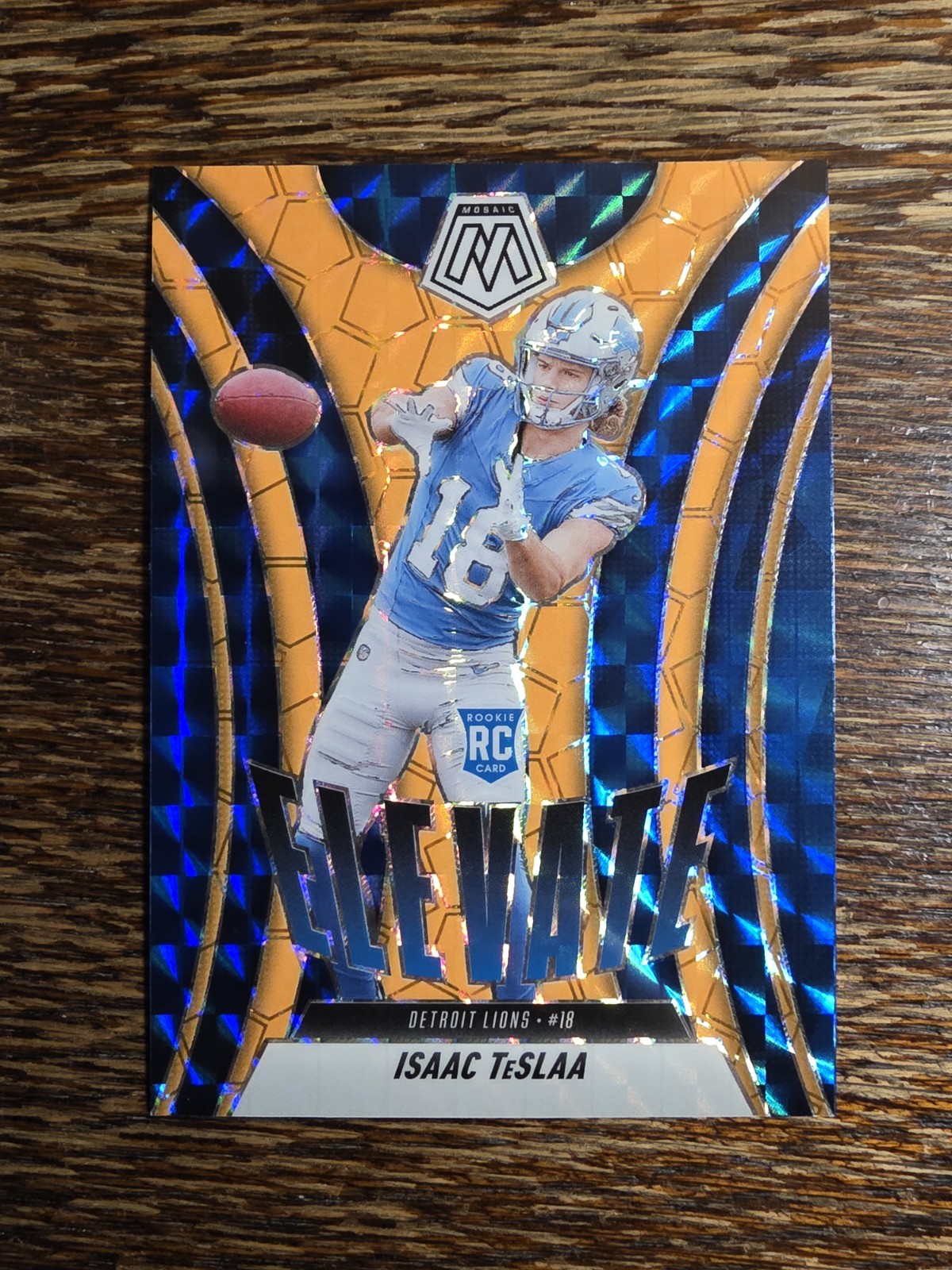 2025 Panini Mosaic - Elevate Isaac Teslaa #8 Orange Fluorescent Mosaic Prizm...