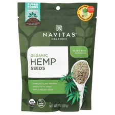 Navitas Organics Organic Hemp Seeds 8 oz 227 g B Corp, BPA-Free, Gluten-Free,