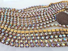 Vintage 3mm Crystal Prong Set Rhinestone Cup Chain By the Foot