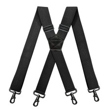Mens Suspenders with 4 Snap Hooks Big and Tall Heavy Duty X-Back 3.8cm Width