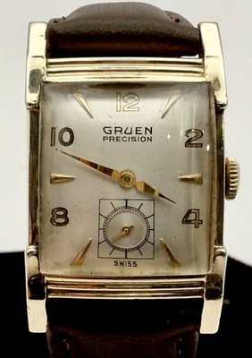 Vintage 1940s Mens Gruen 17j Swiss Watch Model 747 Cal 435 Veri-thin Precision