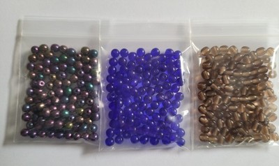 Destash-4mm Czech Rounds Glass Beads for Jewelry Making In 3 Colors/300 Beads