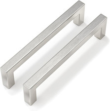 30 Pack 5 Inch Brushed Nickel Cabinet Pulls Square Drawer Handles Silver Kitchen