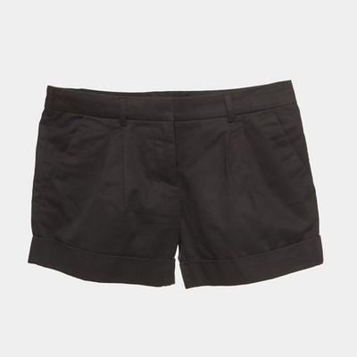 Balenciaga Black Gabardine Pleated Shorts M