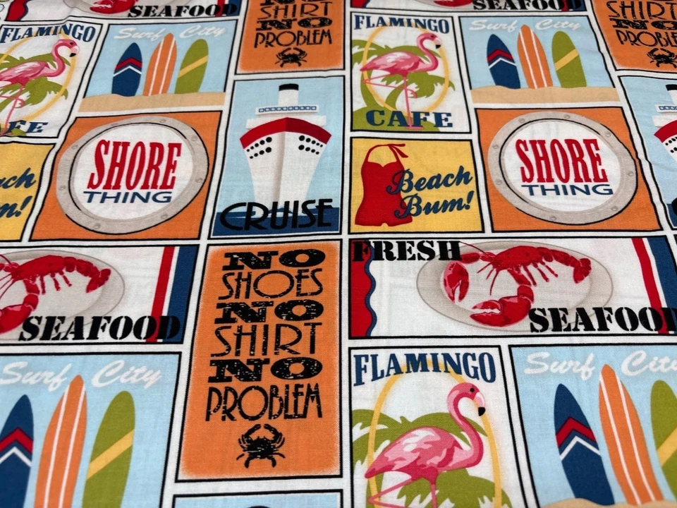 Shore Thing By Emily Herrick Cotton Fabric Panel 28" x 42" - Image 2 of 4