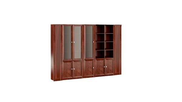 LuxuriöSer Brauner BüRoschrank Arbeitsplatz Stilvolle HolzmöBel Regale-image