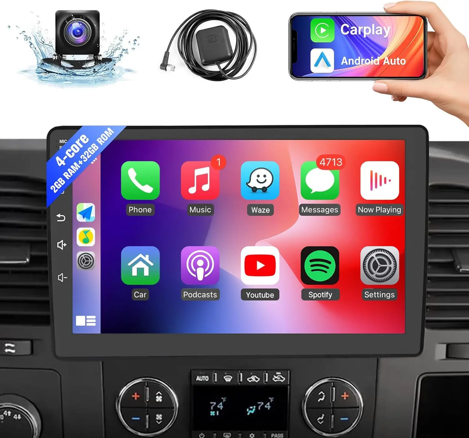 10.1 Inch Wireless Car Stereo HD Touchscreen Car Video Playe