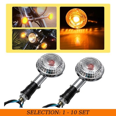 For Yamaha Virago XV1000 2-20 Turn Signal Tail Light Clear Indicators Chrome 12V