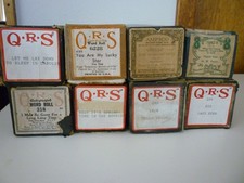 Lot 18 Vintage QRS Player Piano Music Rolls Set of 8 Word and/or Instrumental