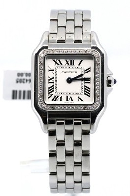 Panthère de Cartier Medium Quartz Factory Diamond Bezel Watch W4PN0008 Full Set!