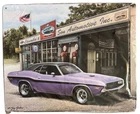Vintage/Retro Challenger Muscle Car Tin Sign Retro Garage Wall Metal Sign, 12x15