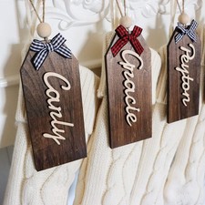6 PCS Personalized Christmas Stocking Name Tags, Christmas Stocking Personali...