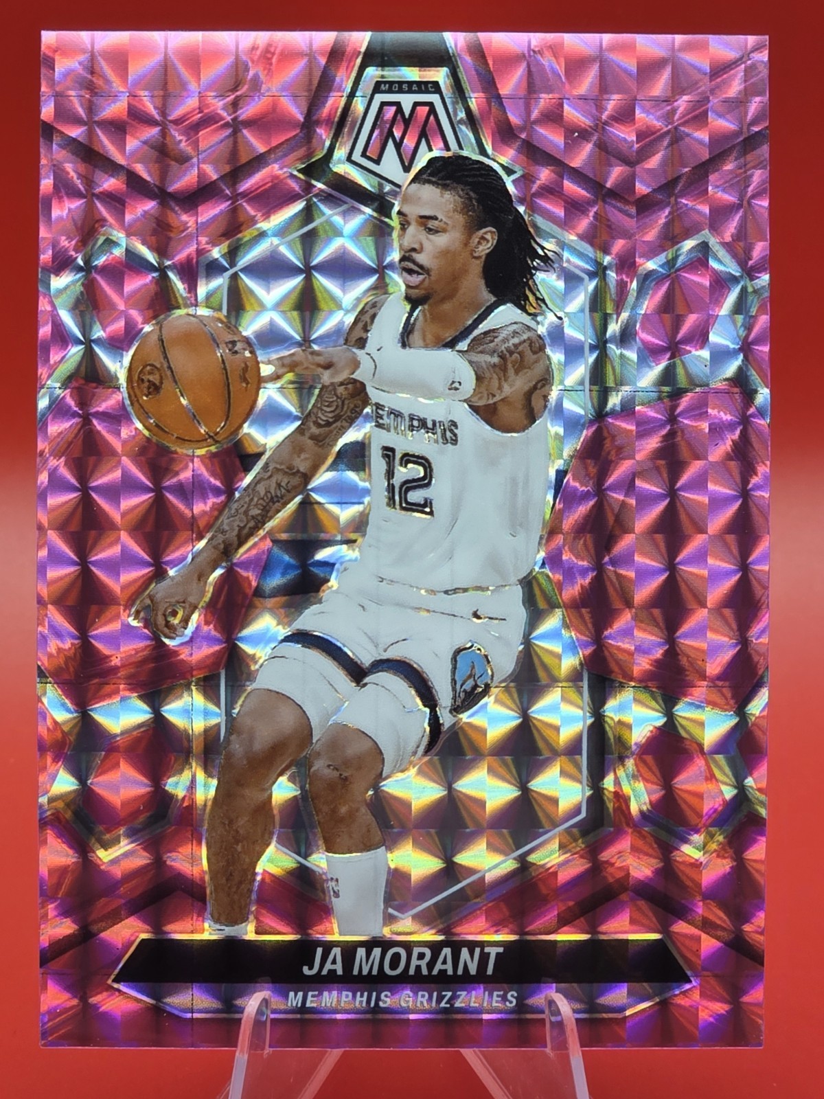 Ja Morant 2023-24 Mosaic Pink Fluorescent Prizm /149 Memphis Grizzlies #127