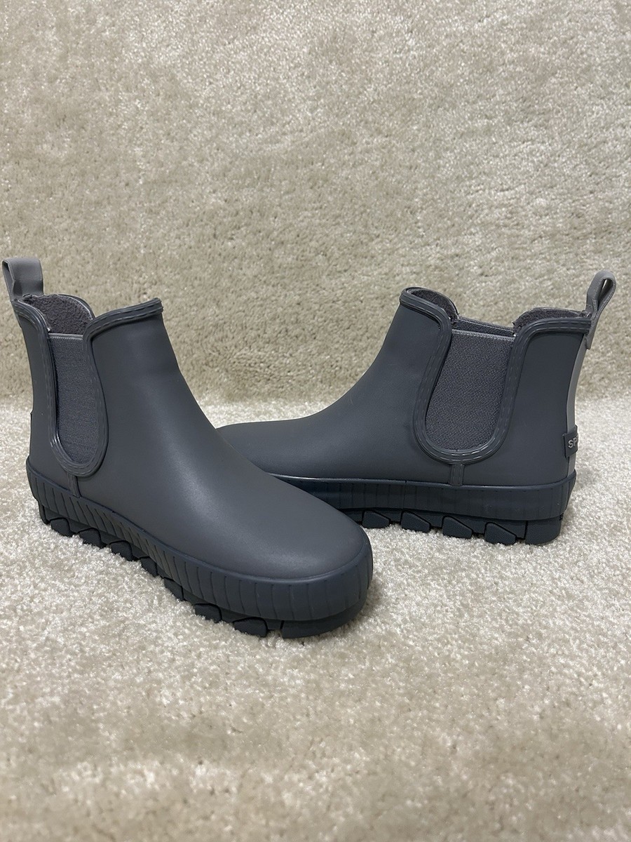 Sperry Torrent Chelsea Rain Boot Womens Gray Wool Lined