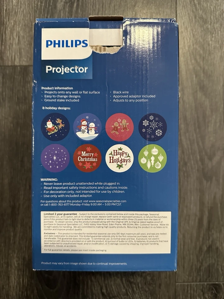 Philips 8 Slides LED Rotating Holiday Christmas Designs Motion Projector - Image 3 of 4