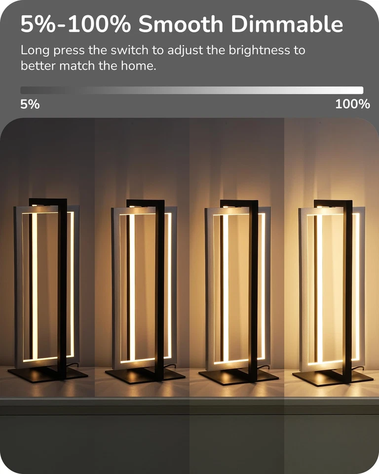 Modern LED Table Lamp, 750LM Stepless Dimmable Bedside Lamp, 3 Color Temperat... - Image 4 of 4