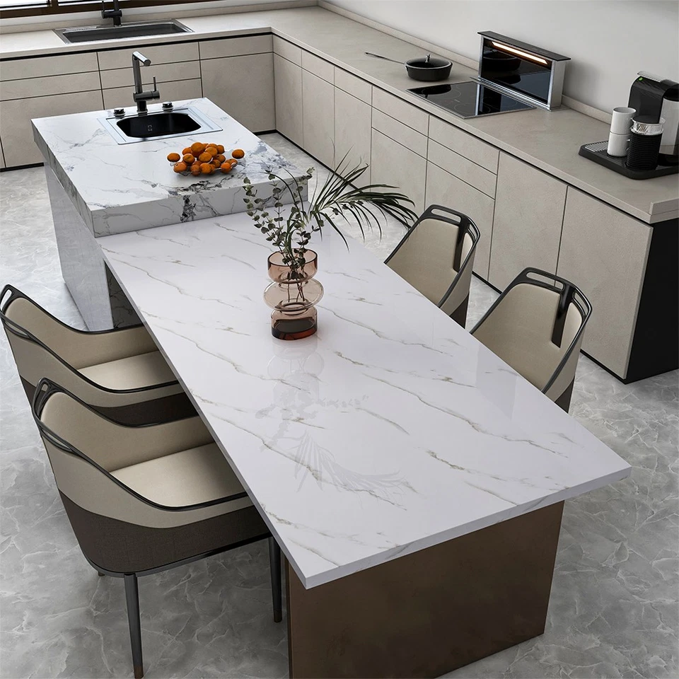 White Marble Contact Paper 23.6"*197" for Countertops Waterproof Self Adhesive - Image 2 of 4