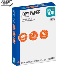Pen Gear Copy Paper, White, 8.5" x 11", 20 lb., 92 Bright, 1 Ream ,750 Sheets.