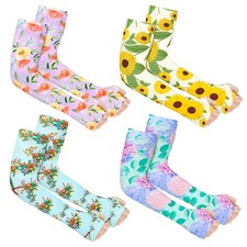 4 Pairs Farmers Gardening Arm Sleeves with Thumb Hole Sun Protection for Farming