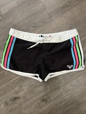 Vintage ROXY Shorts Size 13 - 90s, Y2K, Athletic Beachwear, Black Colored Stripe