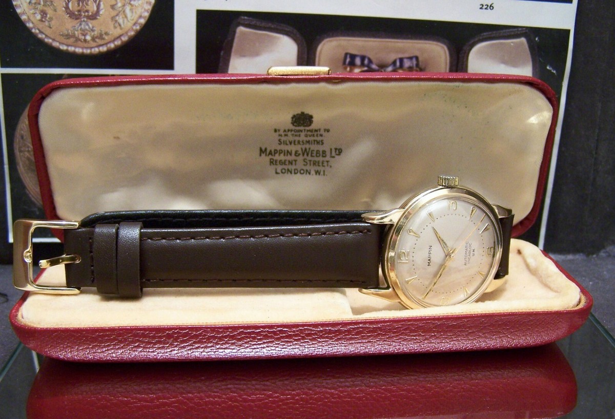ANTIQUE VINTAGE 1959 SOLID GOLD MAPPIN & WEBB AUTOMATIC WATCH 