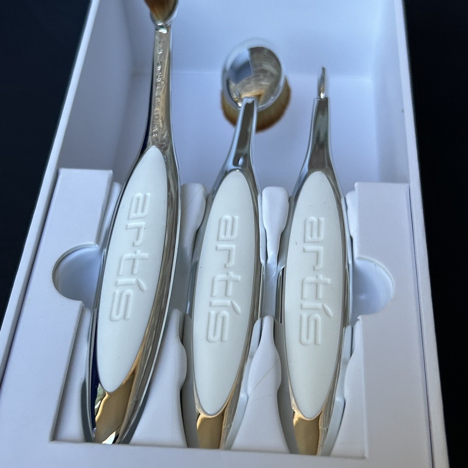 Artis Makeup Brushes Elite Collection Mirror Finish 3 brush set New In