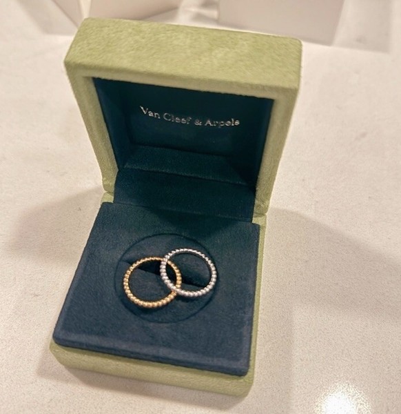 Van Cleef & Arpels Perlee Small Rings Rose Gold+White Gold sz.51