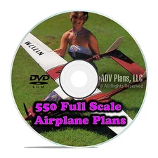 550 Full Scale RC Model Airplane Plans Templates Scratch Build Giant DVD