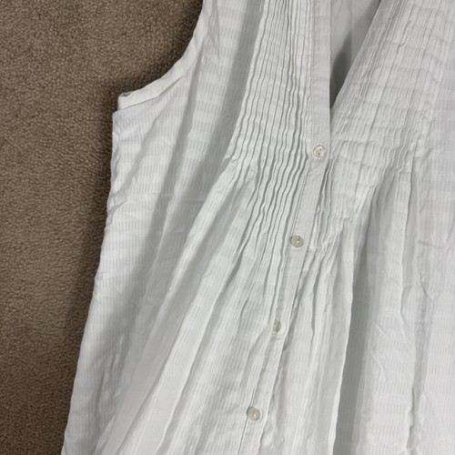 The Nines by Hatch Maternity Dress Size XL White Sleeveless Pintuck Button Front - Picture 4 of 10
