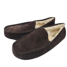 UGG Mens Ascot Slipper loafers brown suede comfort shearling 1101110 sz 9 new