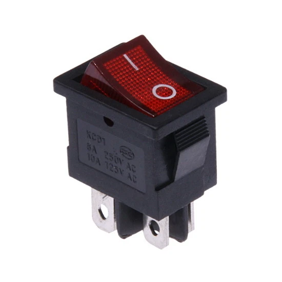 Interrupteur à Bascule 12V On-Off Rouge Lumineux 21x15mm - Photo 1/1