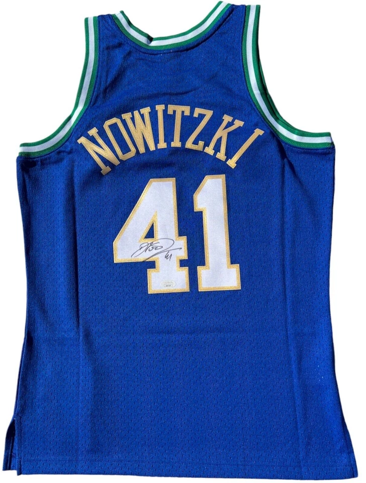 DIRK NOWITZKI SIGNED DALLAS MAVERICKS MITCHELL & NESS BASKETBALL JERSEY JSA - Image 2 of 4