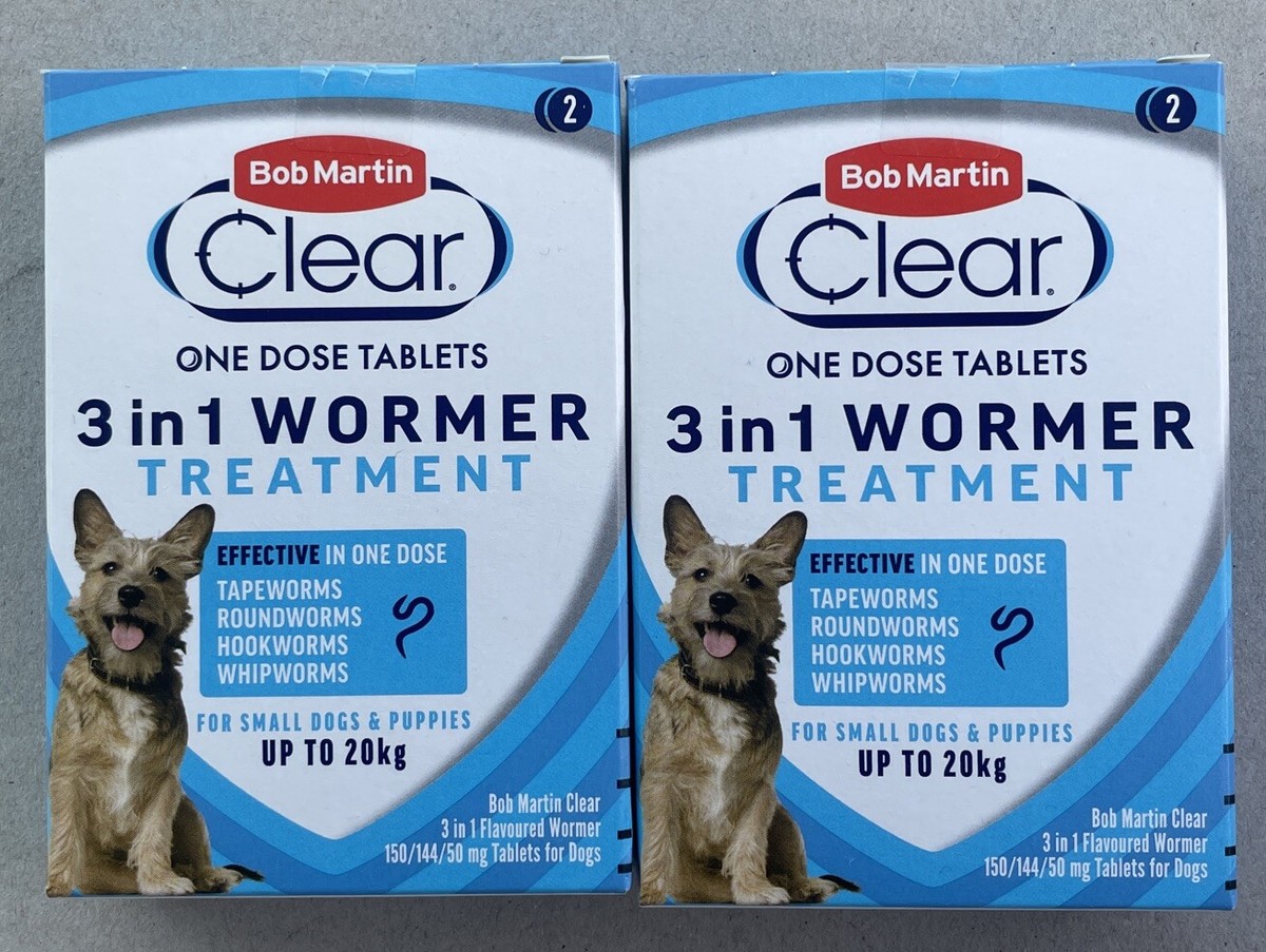 Bob Martin Clear In Wormer Tablets x4 Small Dogs Puppy Worming  Treatment