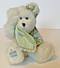 BOYD'S BEARS STELLA Jointed Stuffed Plush, Satin Hankie, "I Miss You" on Foot