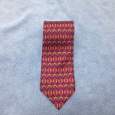 Brooks Brothers Makers Men's Red/Navy/Gold 100% Silk Neck Tie Made in USA