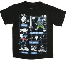 Disney Pixar Onward Big Boy's Black Short Sleeve T-shirt NWT