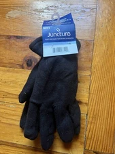 Juncture Mens Fleece Lined Polyester Gloves One Size Fits Most Black
