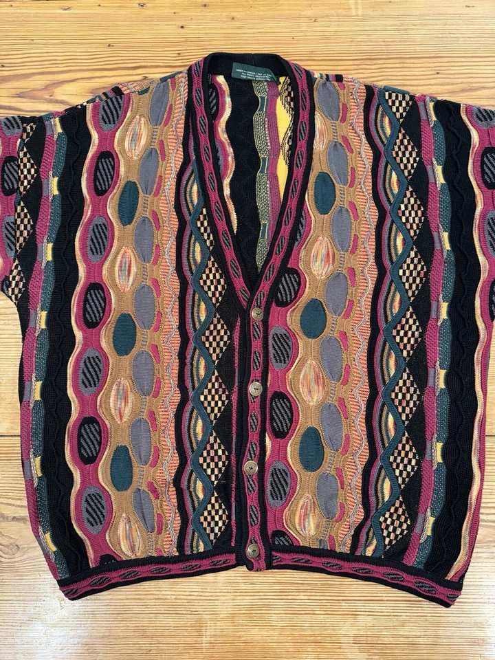 VTG 90’s TUNDRA 3D Cardigan Sz XXL 2X  Canada Coogi Like Biggie Legend - Image 2 of 4