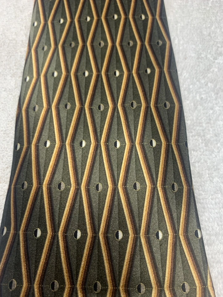 KILBURNE AND FINCH MENS TIE GRAY BROWN GOLD 4 X 65 EXTRA LONG - Image 3 of 4