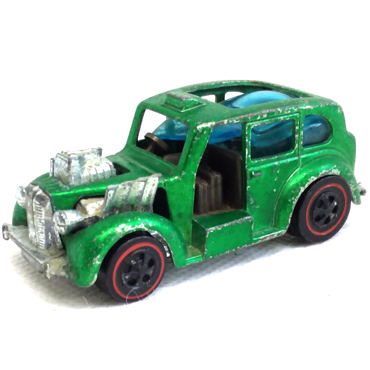 Hot Wheels Redline Cockney Cab Car 1970 Green Gray Int. Made In