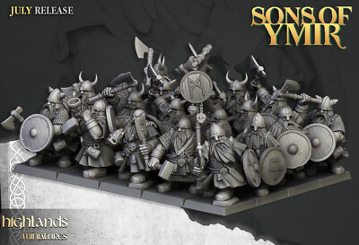 28mm Highland Miniatures Zwerge Krieger Einheit (20) passend für Warhammer