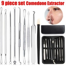 9 PCS Blackhead Remover Pimple Tool Kit Acne Comedone Extractor Tweezer  Needle
