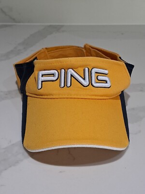 Ping Golf Visierkappe Senfgelb mit weißen/marineblauen Buchstaben verstellbar SCHNELL P&P 