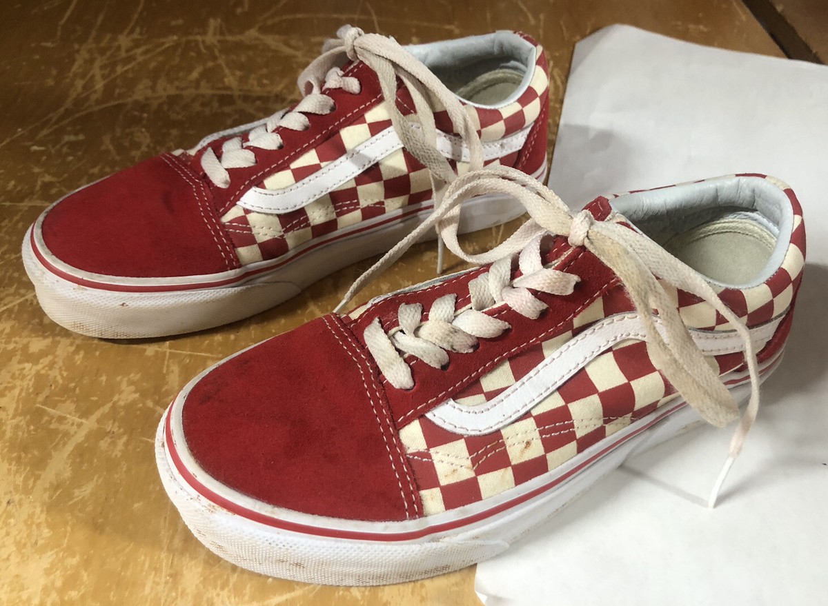 VANS Red white Suede Checkerboard Old Skool OTW Sneaker Kids Boy Girl M W 