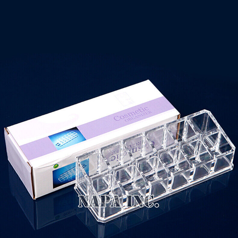 Durable Acrylic Cosmetic Organizer 12 Grids Lipstick Nail po