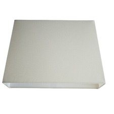 Cream Linen and White Inner Vintage Rectangular Tapered Shade