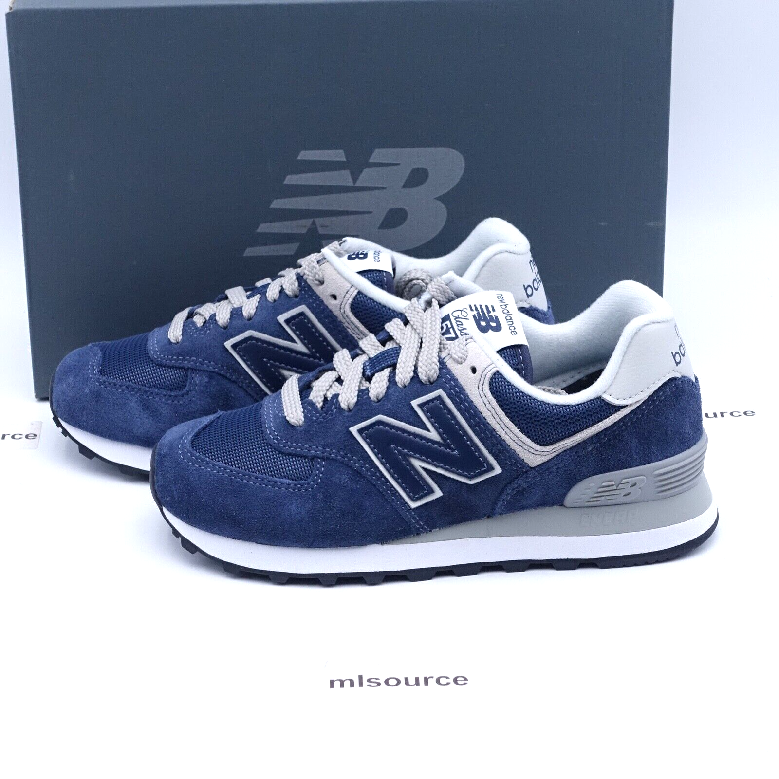 Size 6 Wide D Women's New Balance 574 Core Casual Shoes WL574EN Navy/White